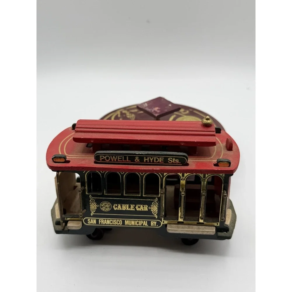 Vintage San Francisco Cable Car Music Box Powell Hyde Tested Works Need Fix AS I